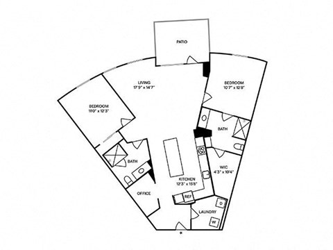 Sentral Old Town - B11 2BR 2BA Floor Plan